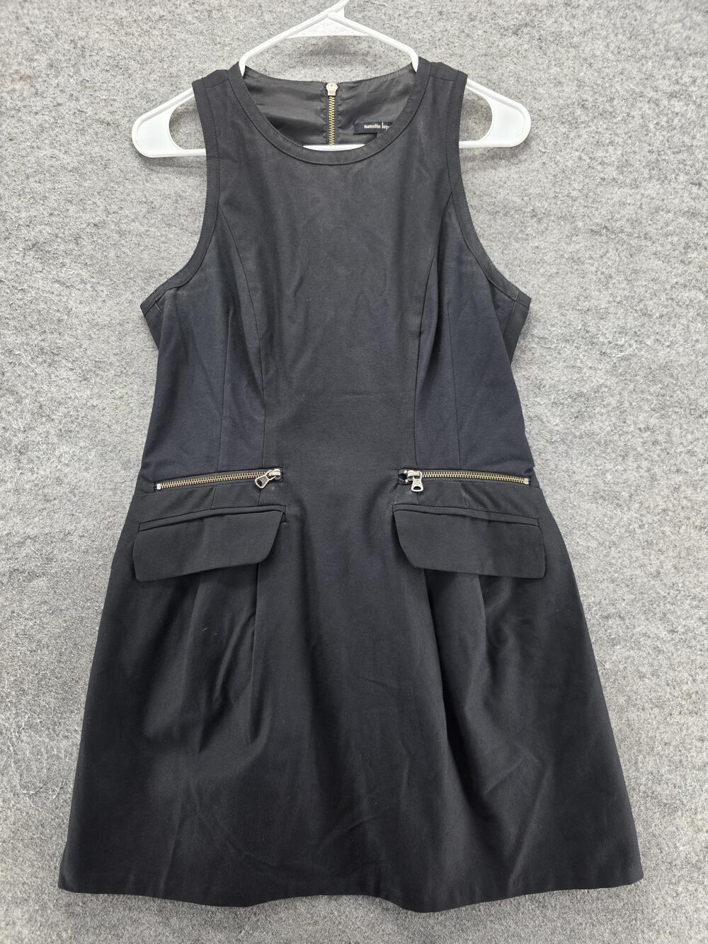 Nanette Lepore Dress Womens 6 Black Fit & Flare Short Sleeveless Pockets